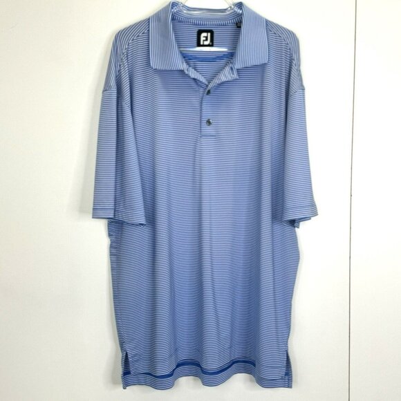 FootJoy Other - Footjoy FJ Golf Polo Shirt Mens Size XL Blue White Stripe Short Sleeve Top
